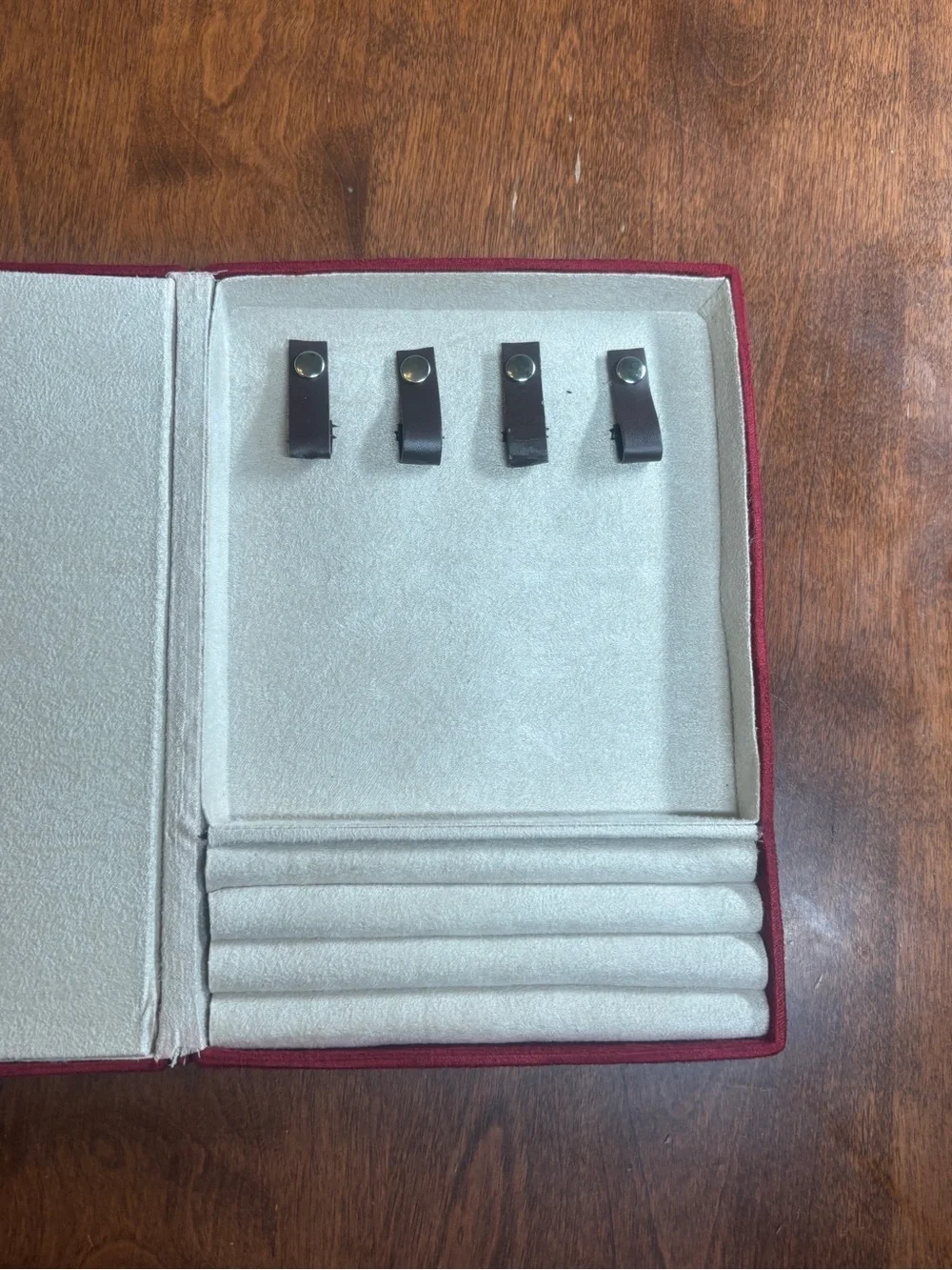 Avon Red Quilted Pearl-Stud Card & Key Holder